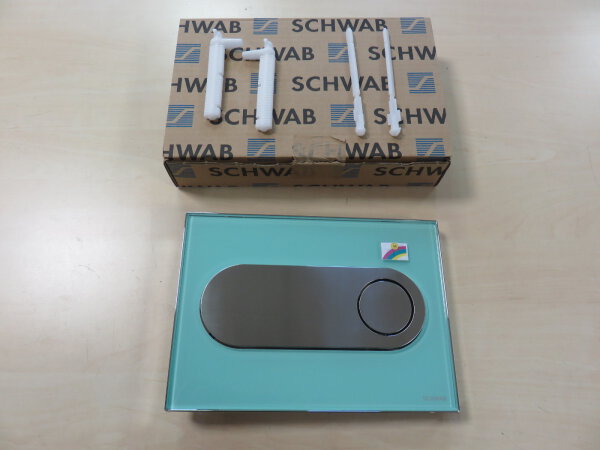 Schwab Betätigungsplatte Drückerplatte Circle Glas mintgrün 2 Mengen Spülung für UP189