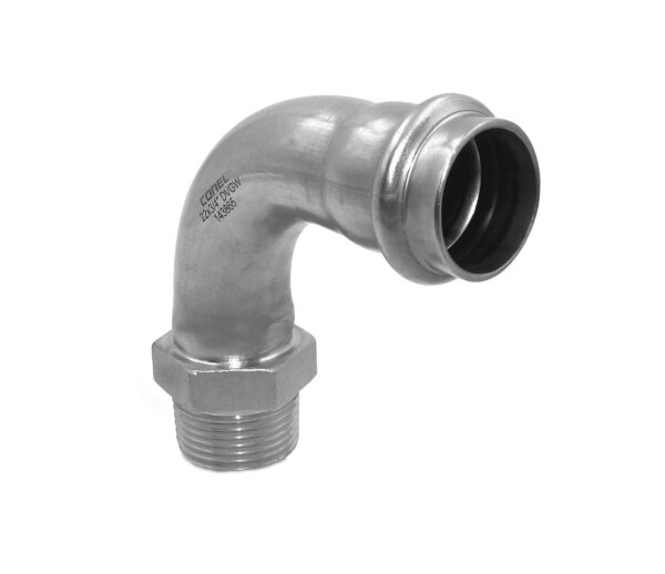 Connect Inox Edelstahl Pressfitting Bogen 18mm x 1/2" AG 90° - 5 Stück