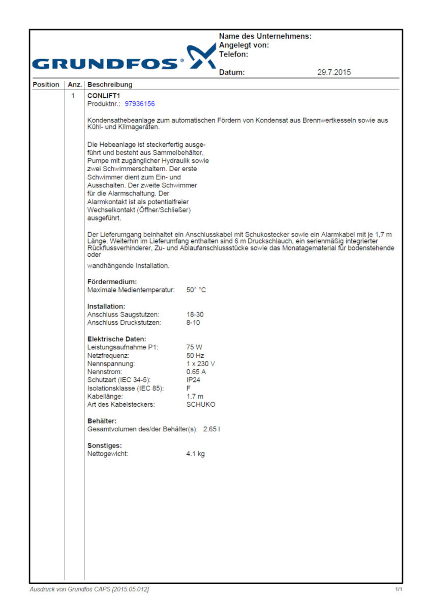 Pompa Di Scarico Condensa Grundfos Conlift1 - Per Caldaie, Condizionatori, Deumidificatori. Affidabile, Silenziosa, Lunga Durata.