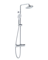 Vigour Duschsystem Clivia Thermostat mit Kopfbrause 200 + Handbrause + Brauseschlauch
