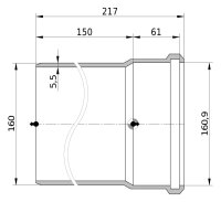 Wavin AS+ Rohr DN100 Länge 150mm Schallschutz 19dB...