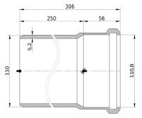 Wavin AS+ Rohr DN100 Länge 250mm Schallschutz 19dB...