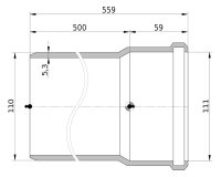 Wavin AS+ Rohr DN100 Länge 500mm Schallschutz 19dB Abflussrohr