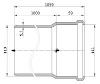 Wavin AS+ Rohr DN100 Länge 1000mm Schallschutz 19dB Abflussrohr