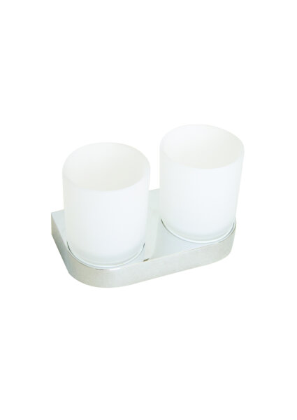 Vigour Zubehör Bad Derby V3 Doppelglashalter mit Glas verchromt