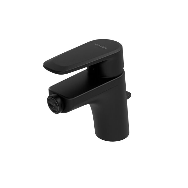 Vigour Einhand-Bidetbatterie derby style mit Ablaufgarnitur schwarz matt