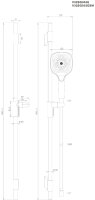 Vigour Brausegarnitur individual 3.2 Stange 95cm Schlauch + HB 3-strahlig softedge schwarz matt