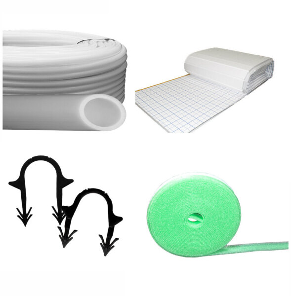 200QM Fussbodenheizung 30mm 16x2 PE-RT Rohr Tackersystem