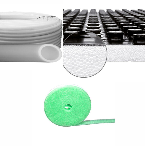 161,28QM Fussbodenheizung 50mm 16x2 PE-RT Rohr Noppenplatte 30-2