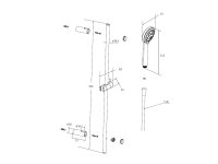 Vigour Brausegarnitur mit Stange 90 cm + Vigour Renovierungsset one verchromt