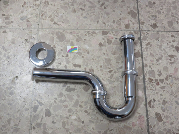 Waschtisch-Röhrensiphon 1 1/4" ABS verchromt mit verstellbarem Tauchrohr
