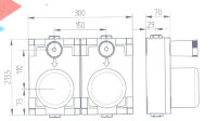 Allmess UP-fix Plus Duo Wasserzähler Modul Montageblock Messing G2" KOAX 3/4"