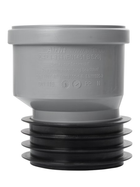 Airfit PP Steckmuffe DN100 exzentrisch für dickwandige Rohre