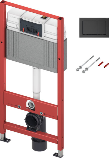 TECE base WC Set Vorwandelement mit Betätigungsplatte schwarz matt BH1120mm