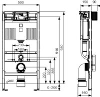 TECEprofil neu WC-Modul Bauhöhe 980mm mit...