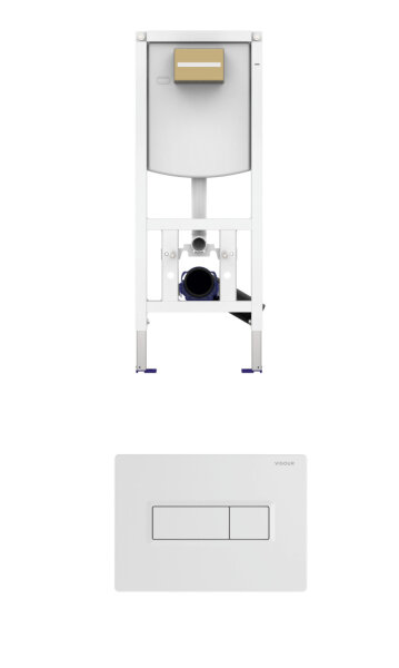 VIS CONEL WC-Element E3 mit UP-Spülkasten BH 1120mm + Drückerplatte TEES weiss