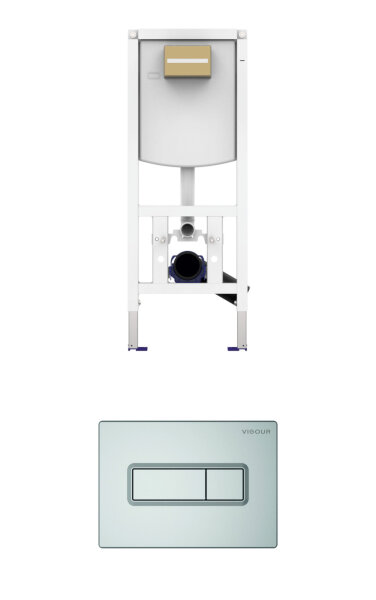 VIS CONEL WC-Element E3 mit UP-Spülkasten BH 1120mm + Drückerplatte TEES seidenmatt