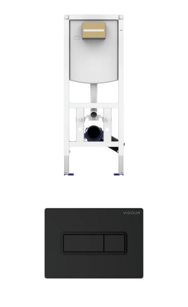 VIS CONEL WC-Element E3 mit UP-Spülkasten BH 1120mm + Drückerplatte TEES matt-schwarz