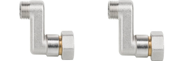 2 Stück Heizkörper S-Anschluss AGxIG ÜWM DN15 (1/2")xDN20 (3/4") Versprung 50 mm