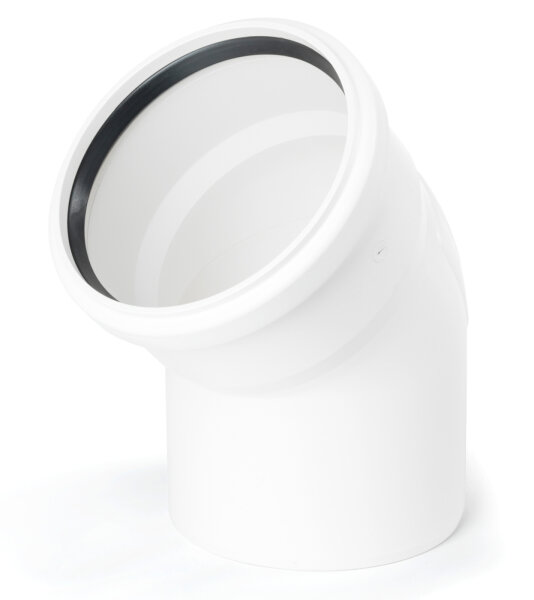 Conel Drain Bogen DN 90 45 Grad mit einer Muffe