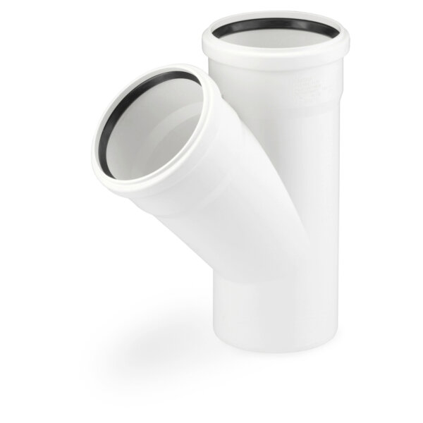 Conel Drain Abzweig DN 32/32 45 Grad mit zwei Muffen