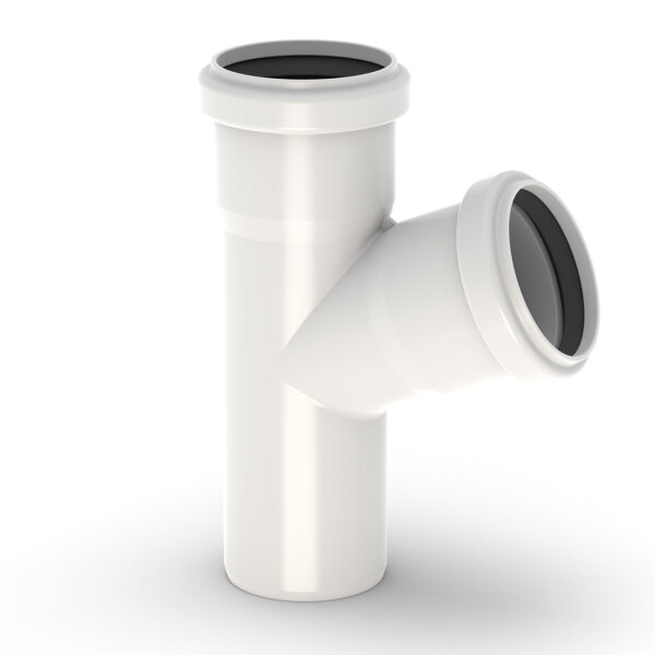 Conel Drain Abzweig DN 100/100 67 Grad mit zwei Muffen