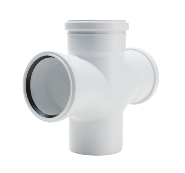 Conel Drain Doppelabzweig DN 100/100/100 87 Grad mit drei Muffen