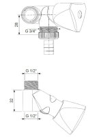 Trinnity Geräte-Anschlussventil 1/2" chrom m.RV...