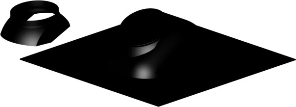 Almeva Universal-Dachpfanne 25 - 45 Gr. schwarz Anschluss Di-Da 80/125 Schrägdachpfanne Farbe:schwarz