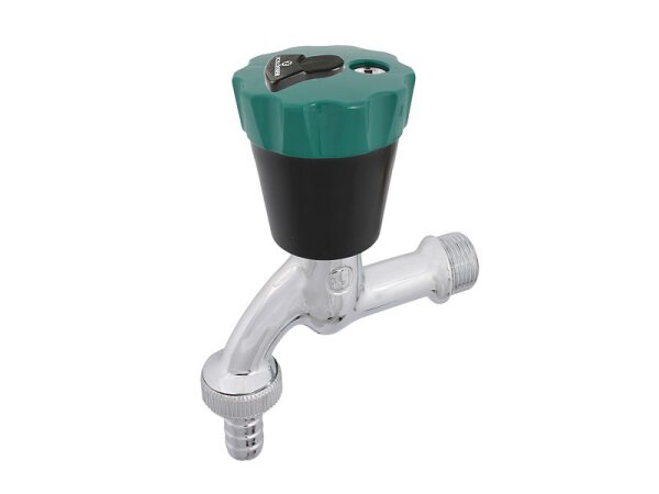 Schlösser Wasser Safe DN15 Wasserhahn abschliessbar Schlüssel Schlauchverschr. grün