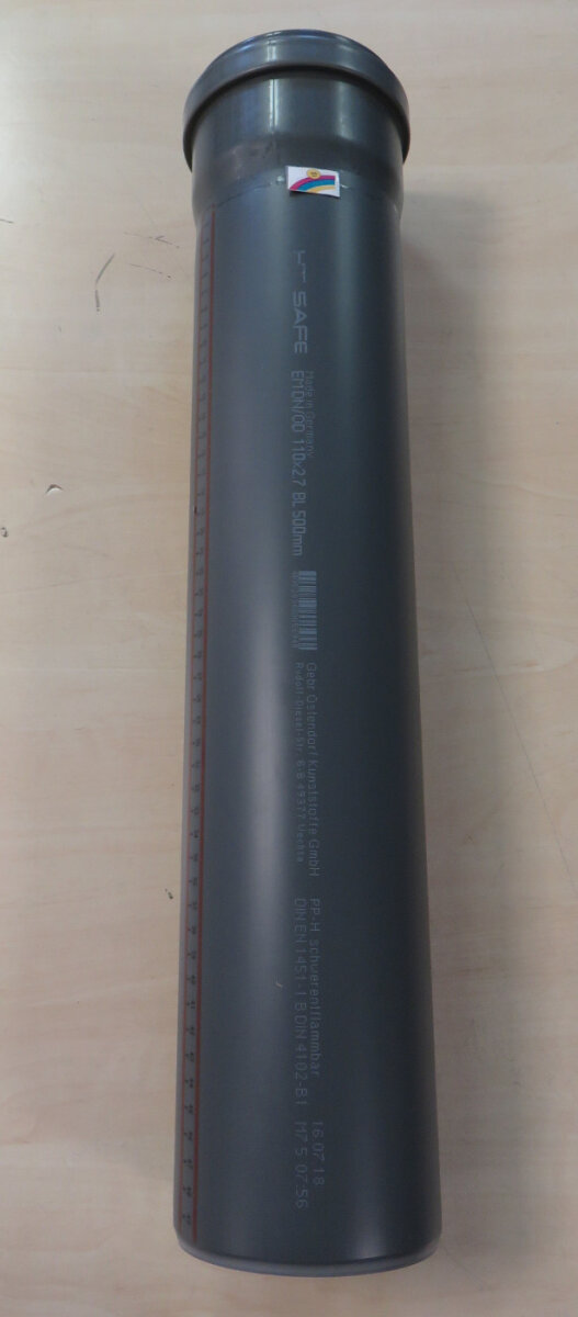 Ostendorf HTsafe Doppelmuffe DN 110 Mm – HT-Rohr, Mit 3-fach-Dichtlippe, Geräuscharm, Brandklasse B1