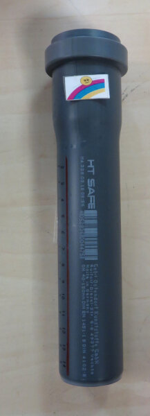 HTsafe Rohr 150 mm DN40 mit 1 Muffe, mit Dichtring HTEM Schallschutz 21dB
