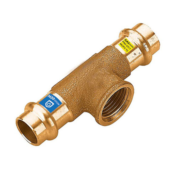 Frabo Gas - Wasser Kombifitting Pressfitting V Kontur T-Stück Rp Gewinde 1/2x18mm - 5 Stück