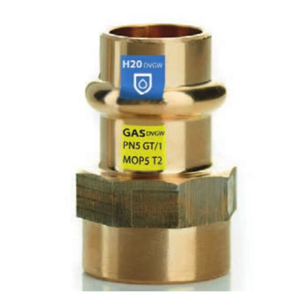 Frabo Gas - Wasser Kombifitting Pressfitting V Kontur Übergangsstück Rp Gewinde 1/2x18mm - 10 Stück