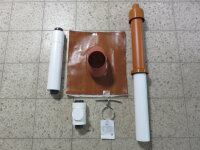 ATEC Dachheizzentrale Dachdurchführung Grundpaket DN80/125 rot RLU + 0,5 meter Rohr