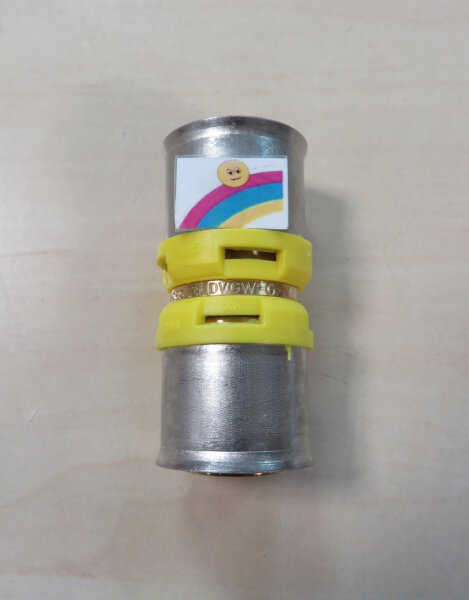 Fränkische Alpex Gas Fitting Pressfitting Kupplung 26 x 26 mm Messing F Kontur