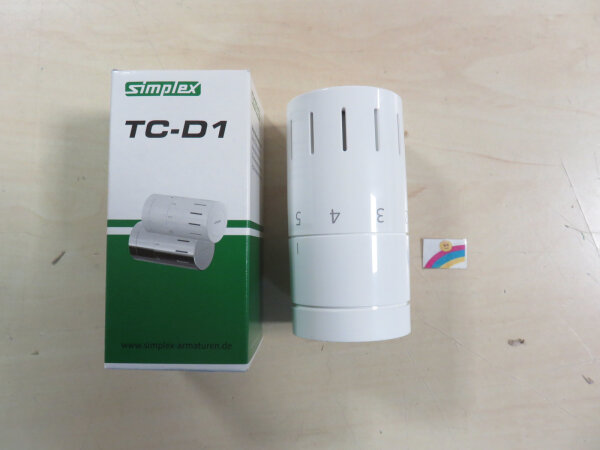 Simplex Design Thermostatkopf TC-D1 M30 x 1,5 mit Nullstellung weiss